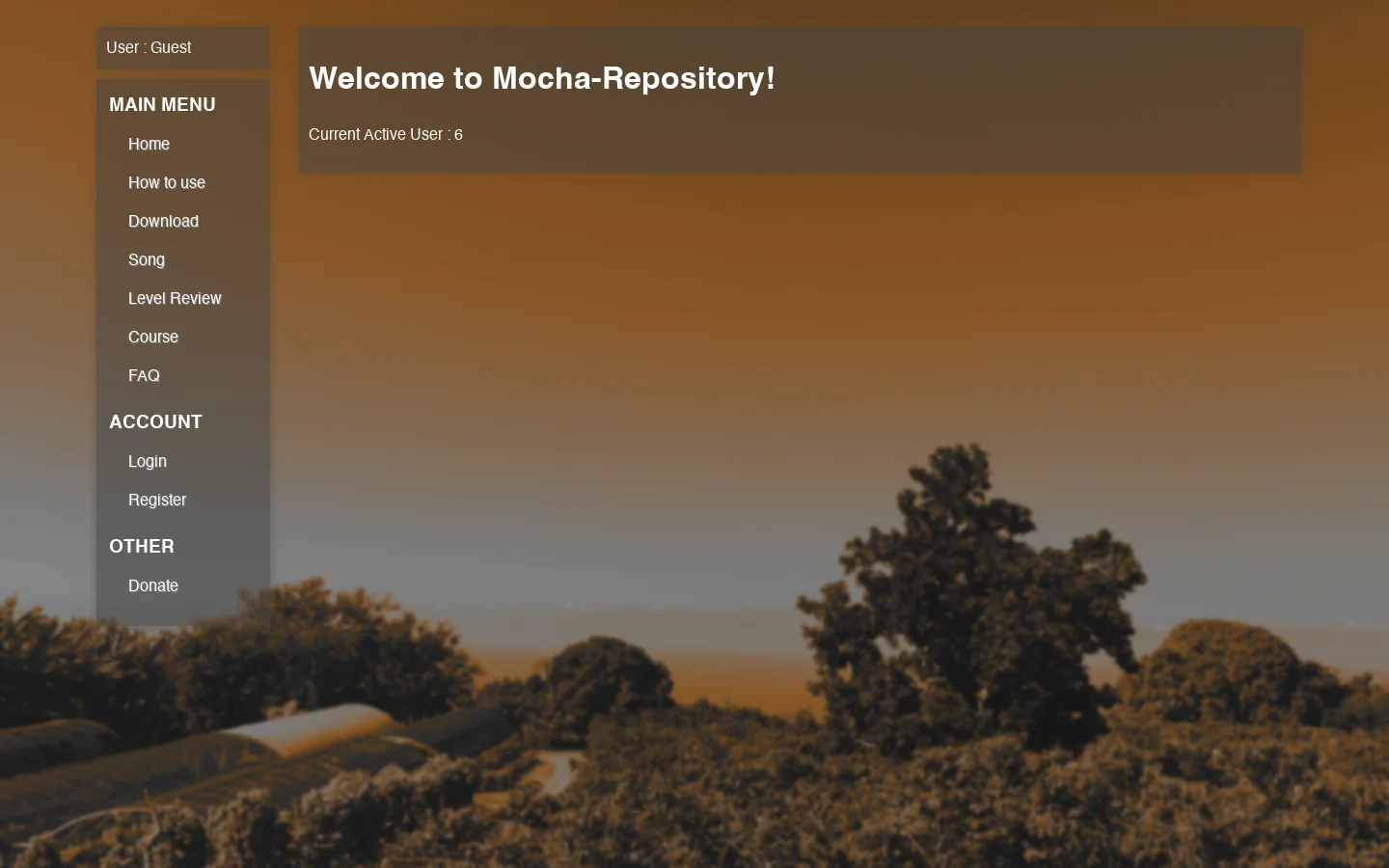 Mocha-Repository 首页截图