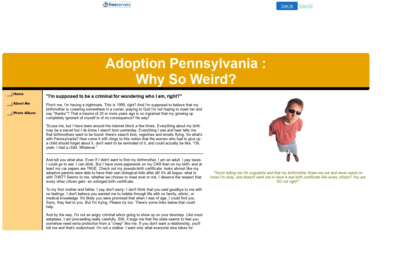adoptionpennsylvania.freeservers.com 首页截图
