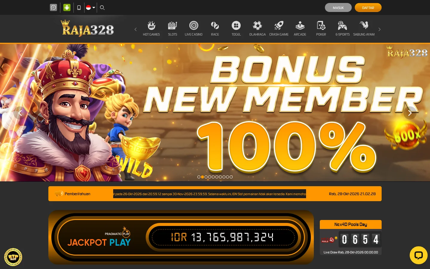 RAJA328 : Login Resmi & Link Alternatif Terbaru Anti Ribet 首页截图