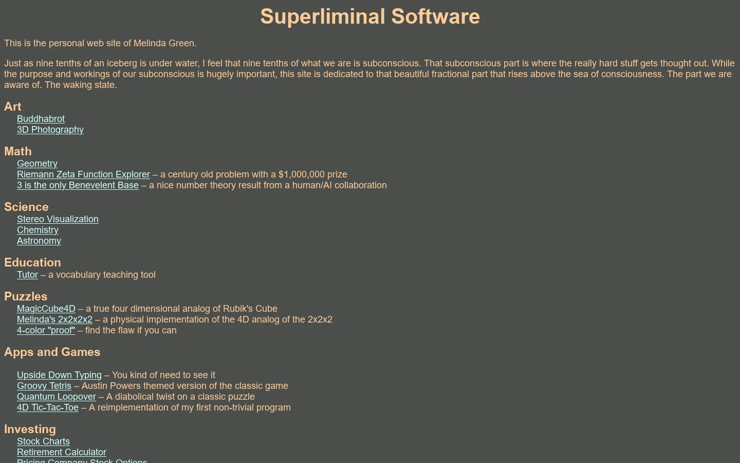 Superliminal Software 首页截图