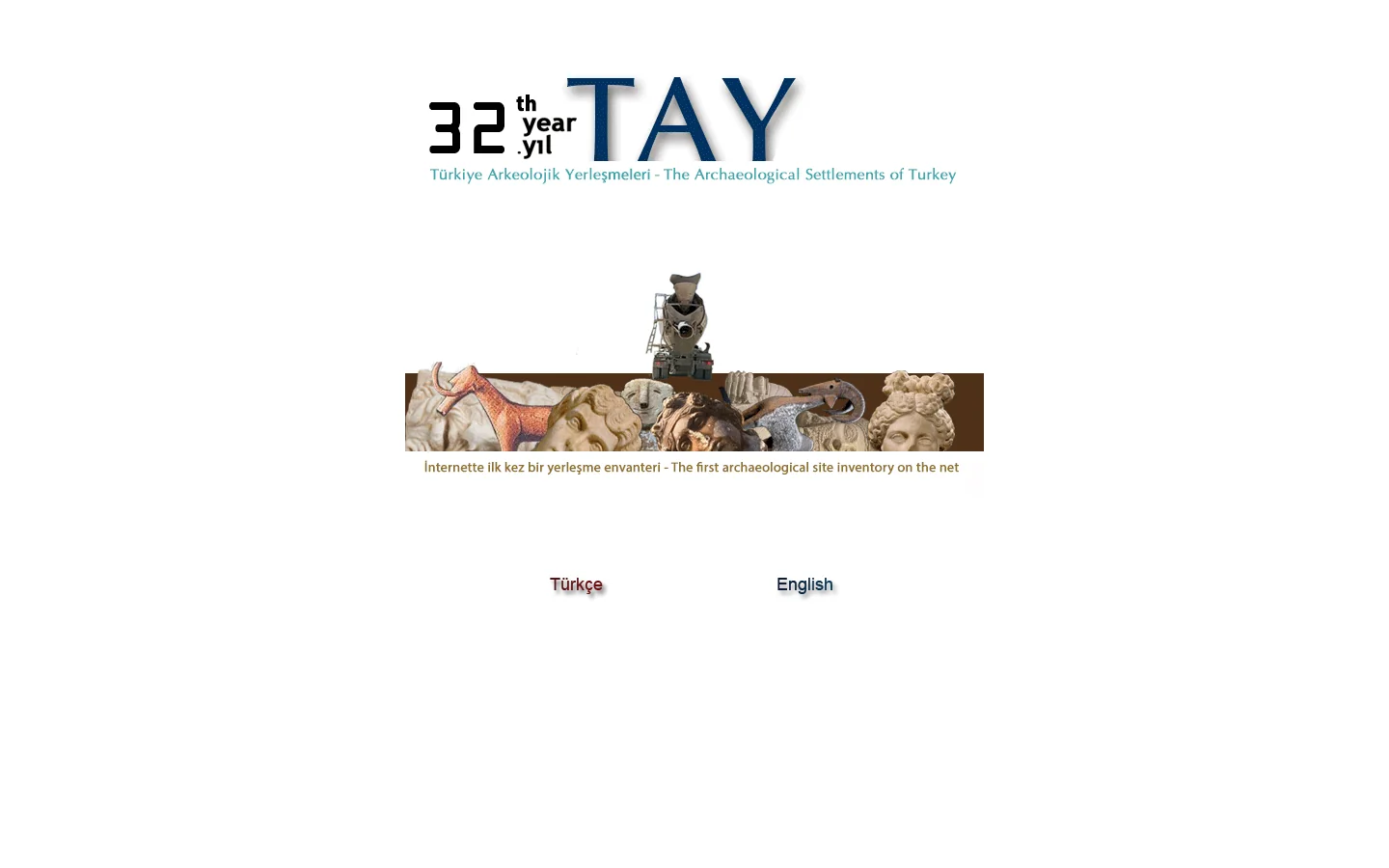 TAY Projesi / TAY Project - Türkiye Arkeolojik Yerleşmeleri Projesi / The Archaeological Settlements of Turkey 首页截图