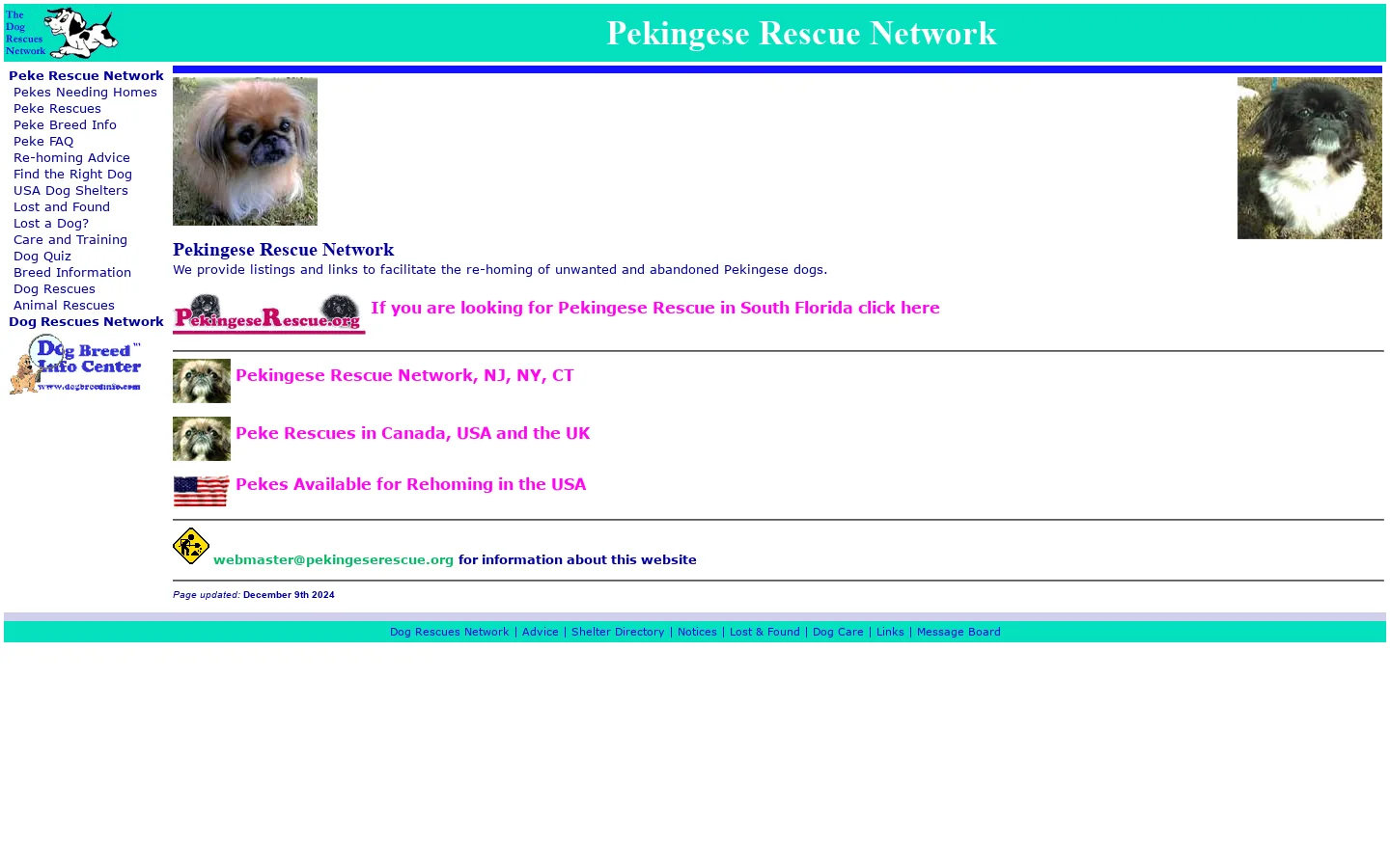 Pekingese Rescue Network 首页截图