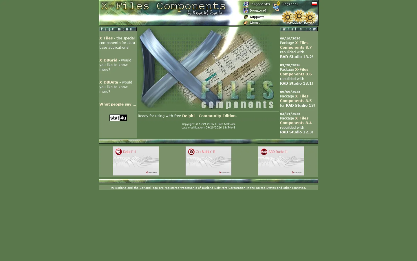 X-Files Components 首页截图