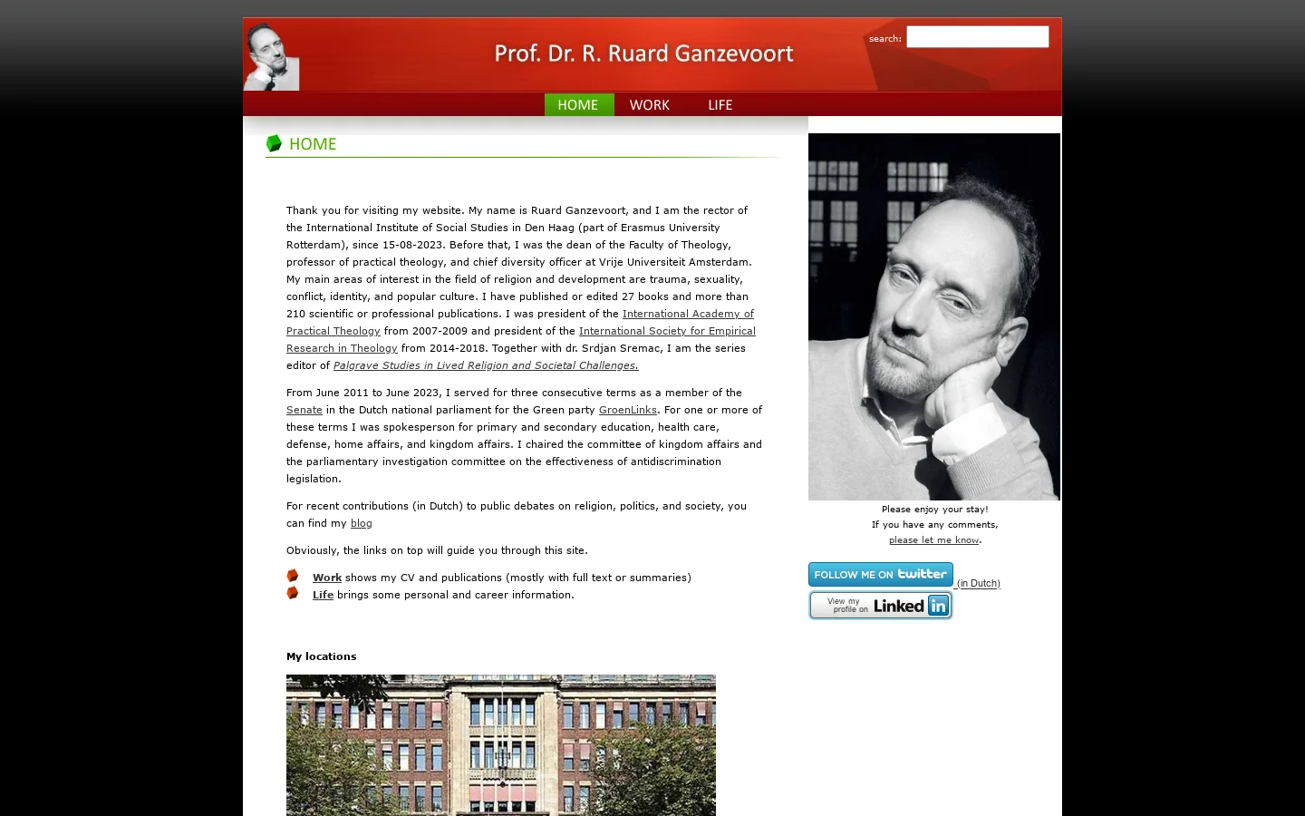 Prof. Dr. R. Ruard Ganzevoort 首页截图