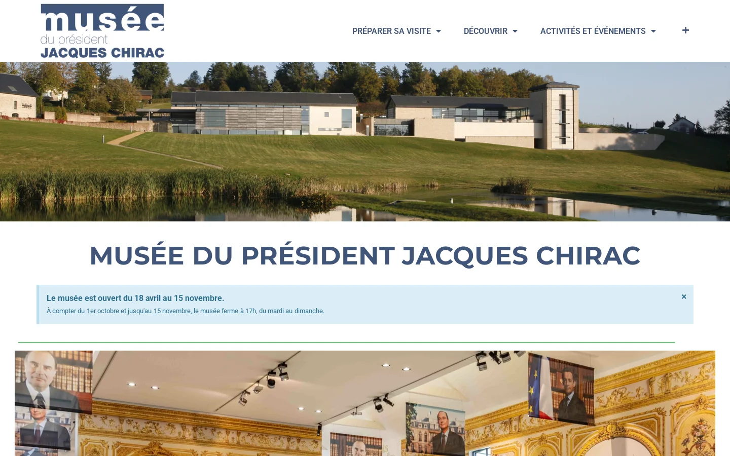 Accueil - Musée du Président Jacques Chirac 首页截图