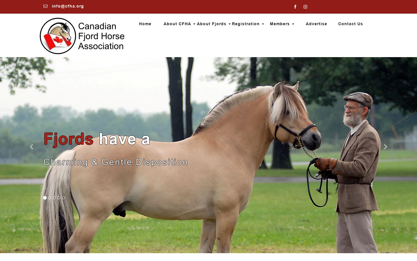 Canadian Fjord Horse Association 首页截图