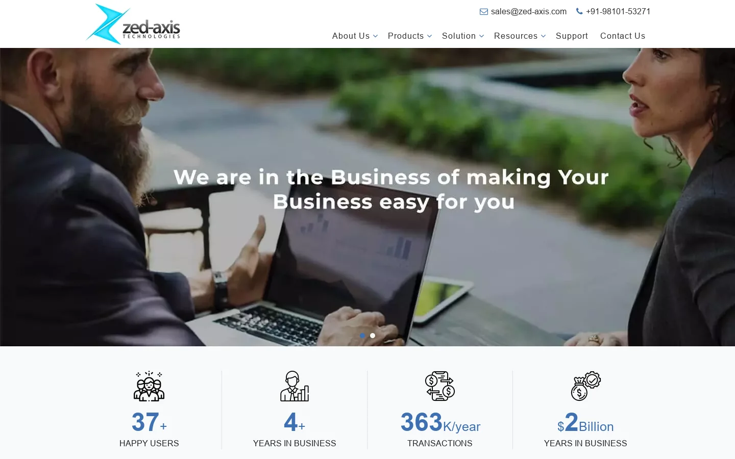 Zed Axis 首页截图