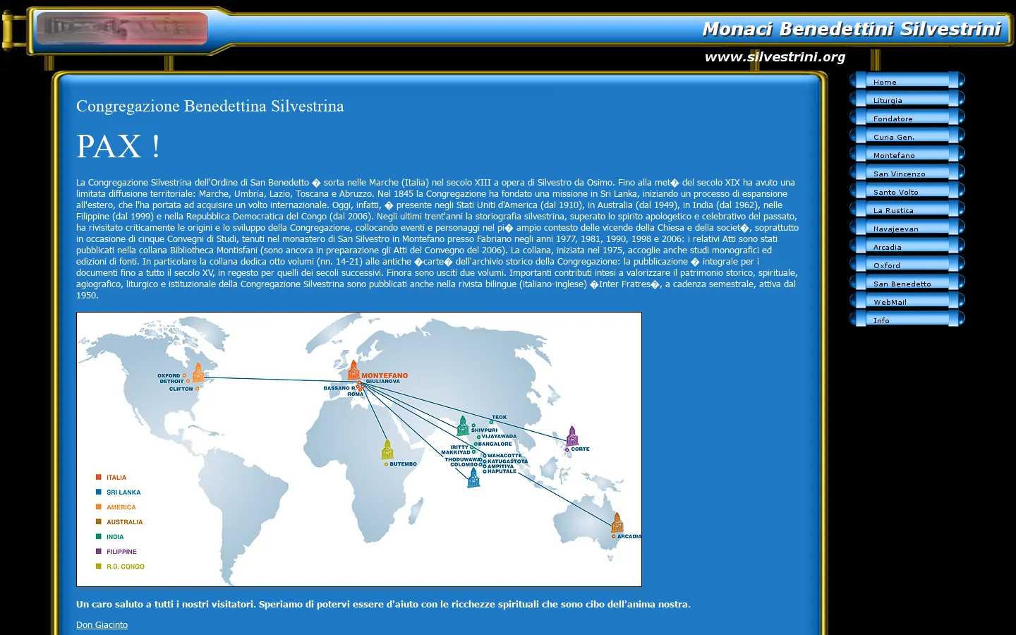 Home Page www.silvestrini.org 首页截图