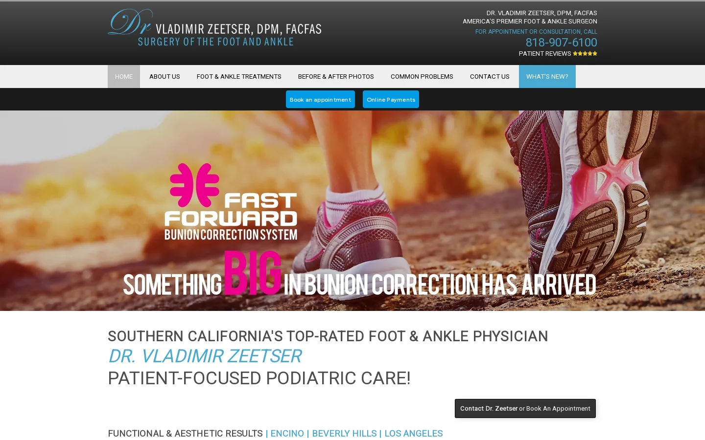 SoCal Podiatrist Dr. Zeetser Encino Beverly Hills Foot Ankle Pain Doctor 首页截图