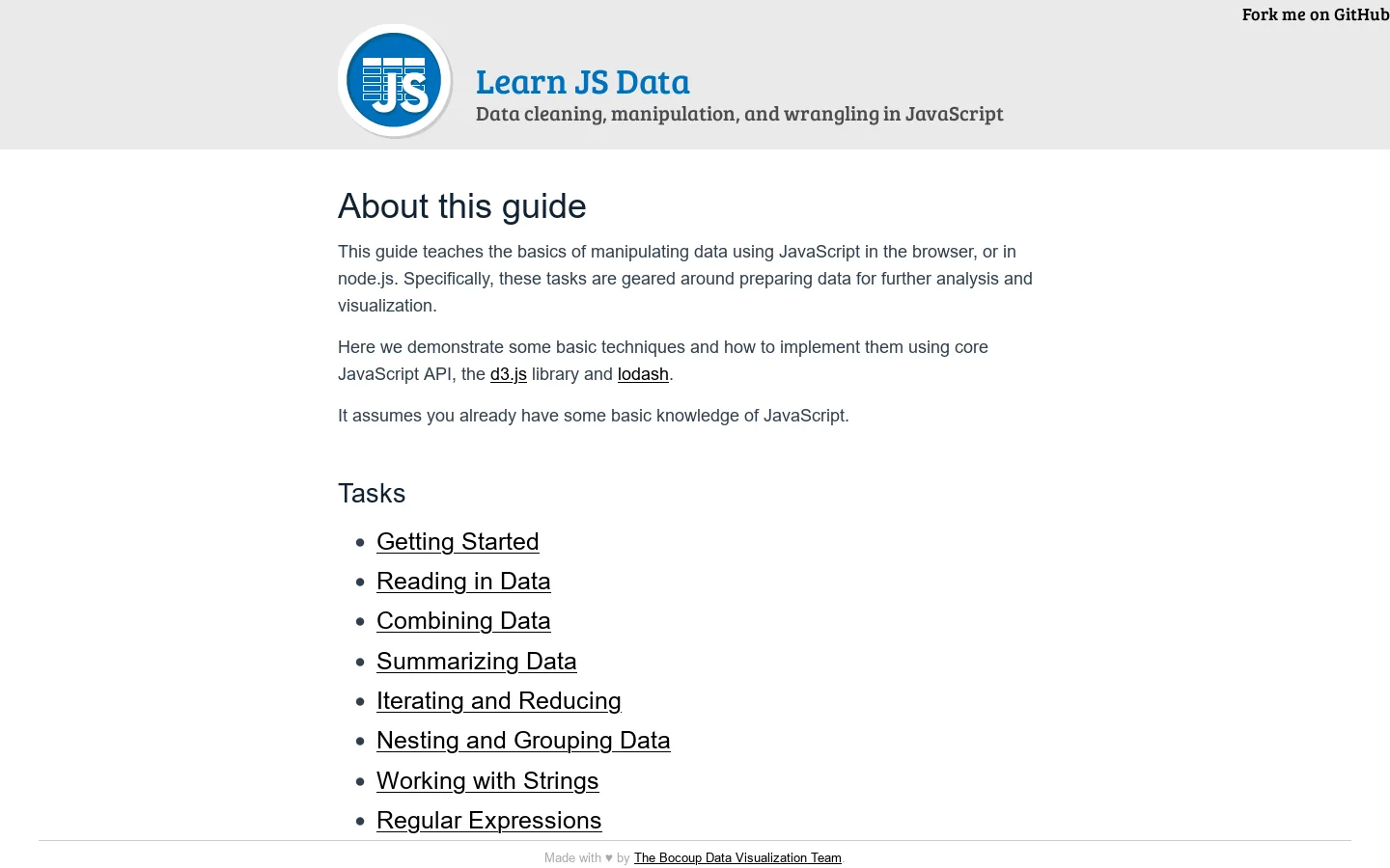 Learn JS Data 首页截图