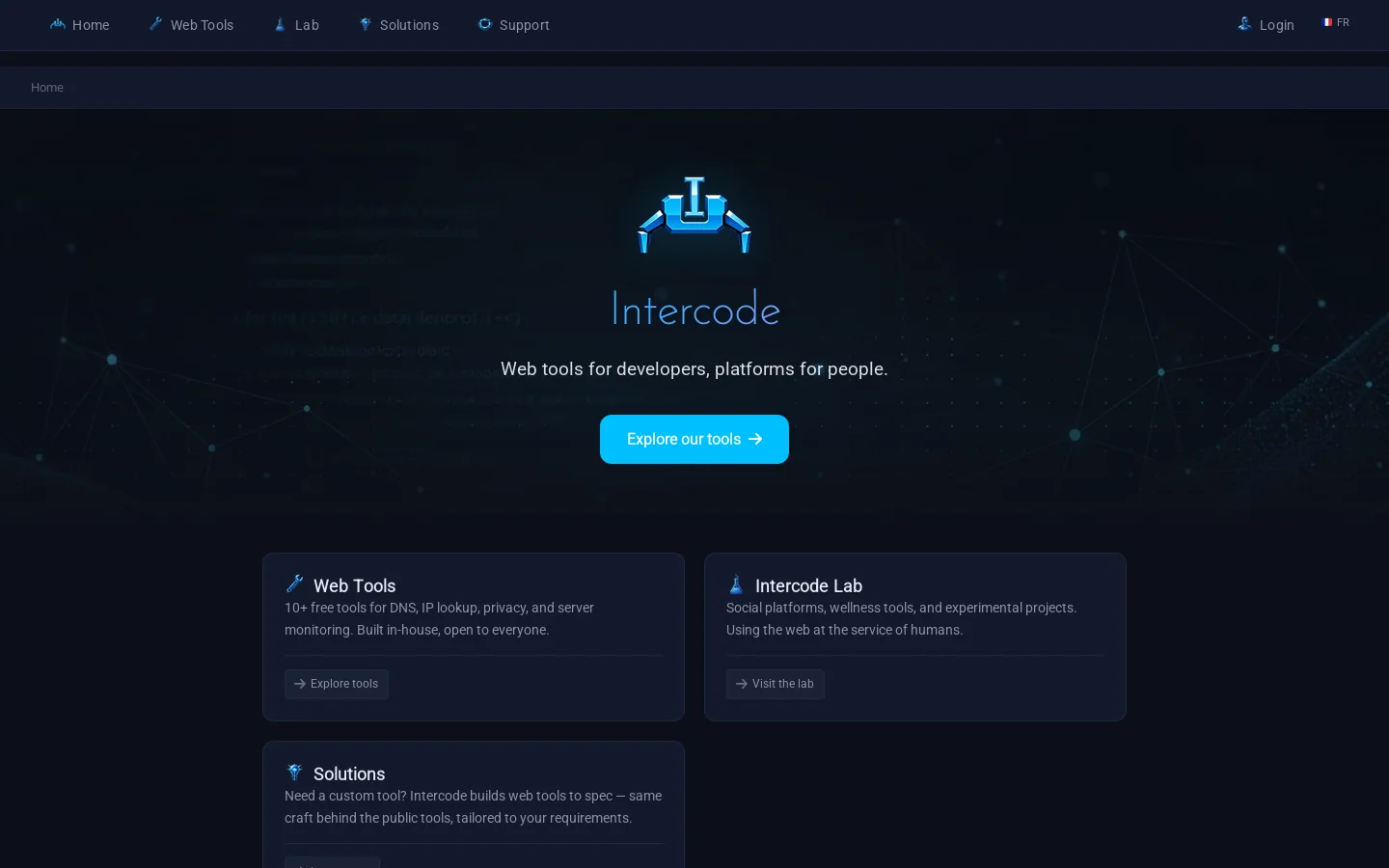 intercode.info 首页截图