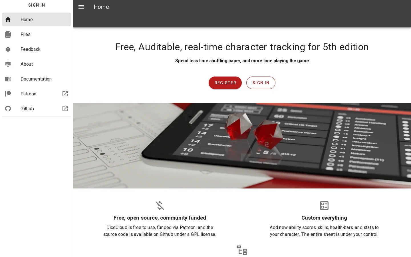 DiceCloud dicecloud.com DiceCloud is an educational resource for documentaries, courses, books, reference material, or self-learning. ↗ 首页截图