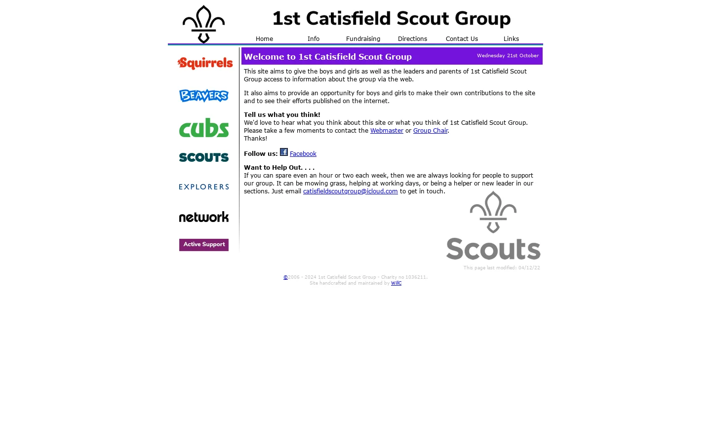 1st Catisfield Scout Group 首页截图