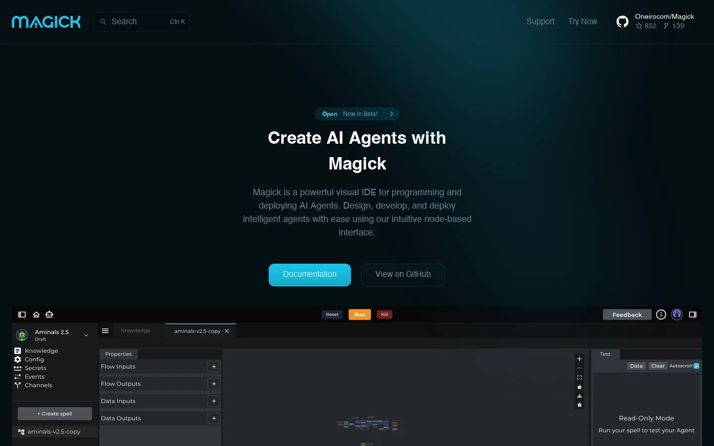 Magick magickml.com Magick provides machine-learning models, research, training resources, or evaluation tools. ↗ 首页截图