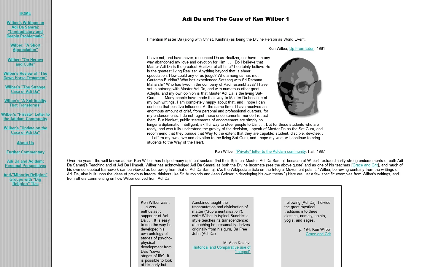 Adi Da and Ken Wilber 首页截图