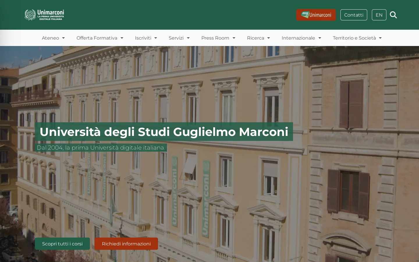 Università Telematica Unimarconi: la prima Università Online 首页截图