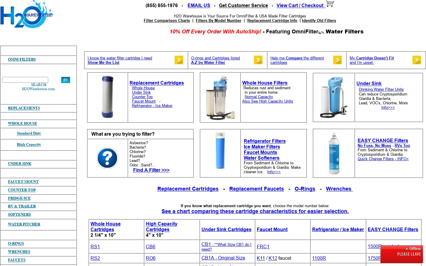 H2OWarehouse.com 首页截图