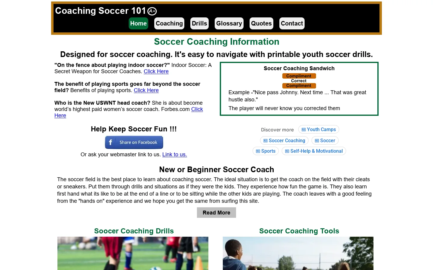 Coaching Soccer 101 首页截图