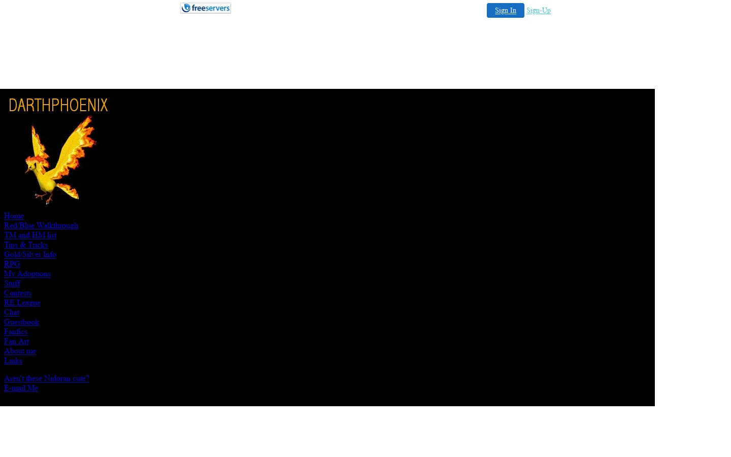 darthphoenix.freeservers.com 首页截图