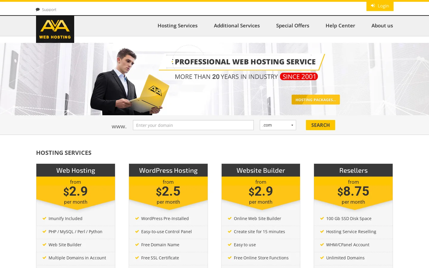 Reliable Web Hosting. Not Fly By Night "Cheap Web Hosting" !Web Hosting AvaHost.Net. | Web hosting Service 首页截图