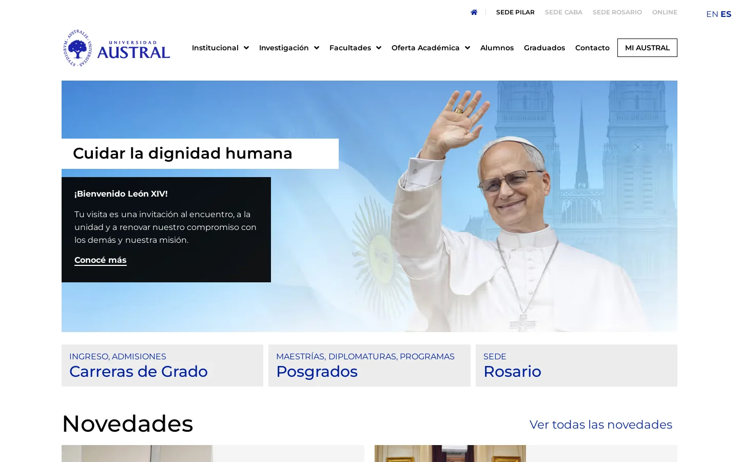 Universidad Austral – Argentina 首页截图