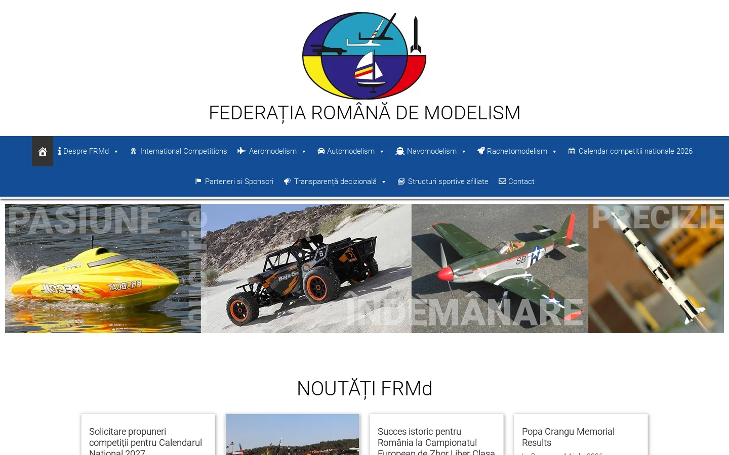 Federatia Romana de Modelism – Site Oficial 首页截图