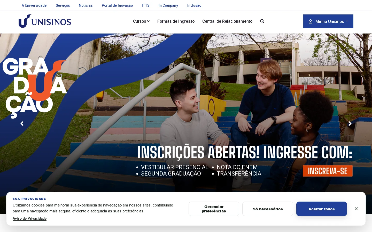 Unisinos 首页截图