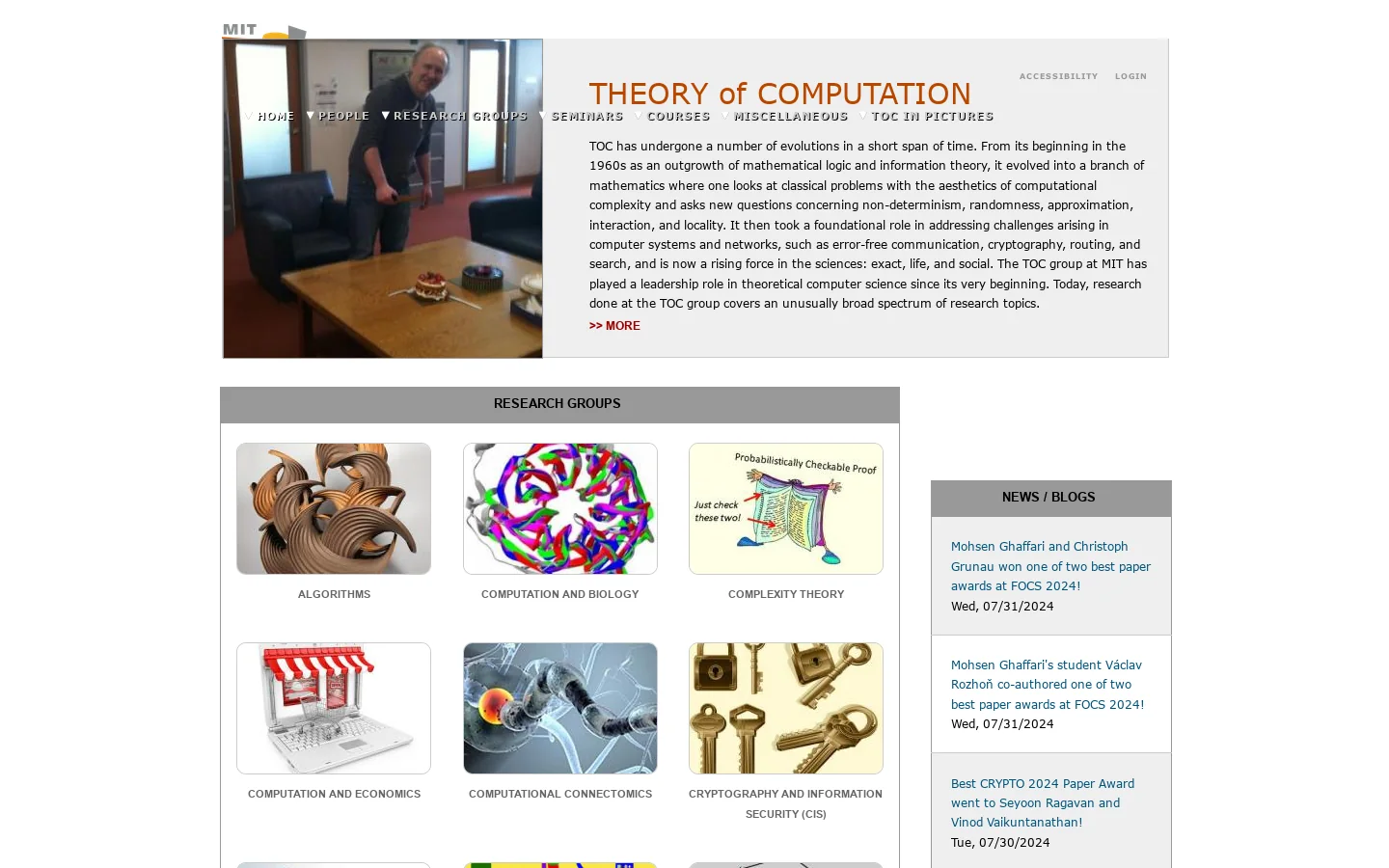 homepage | MIT CSAIL Theory of Computation 首页截图