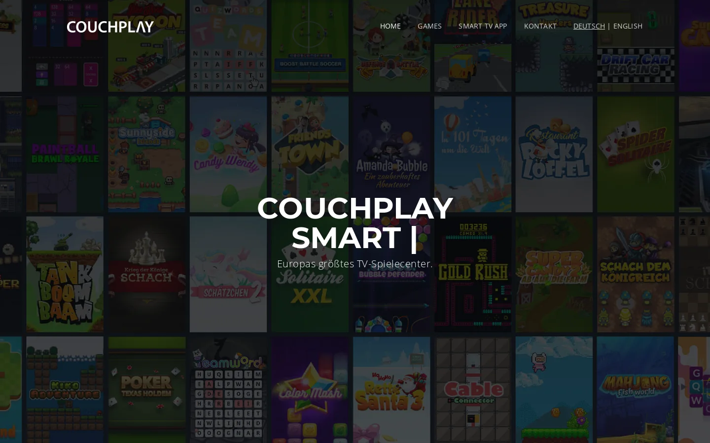 Couchplay, das kostenlose TV Spielecenter für die ganze Familie. Europas größtes Smart-TV Games Portal mit jeder Menge Action, Party und Familiy Games 首页截图