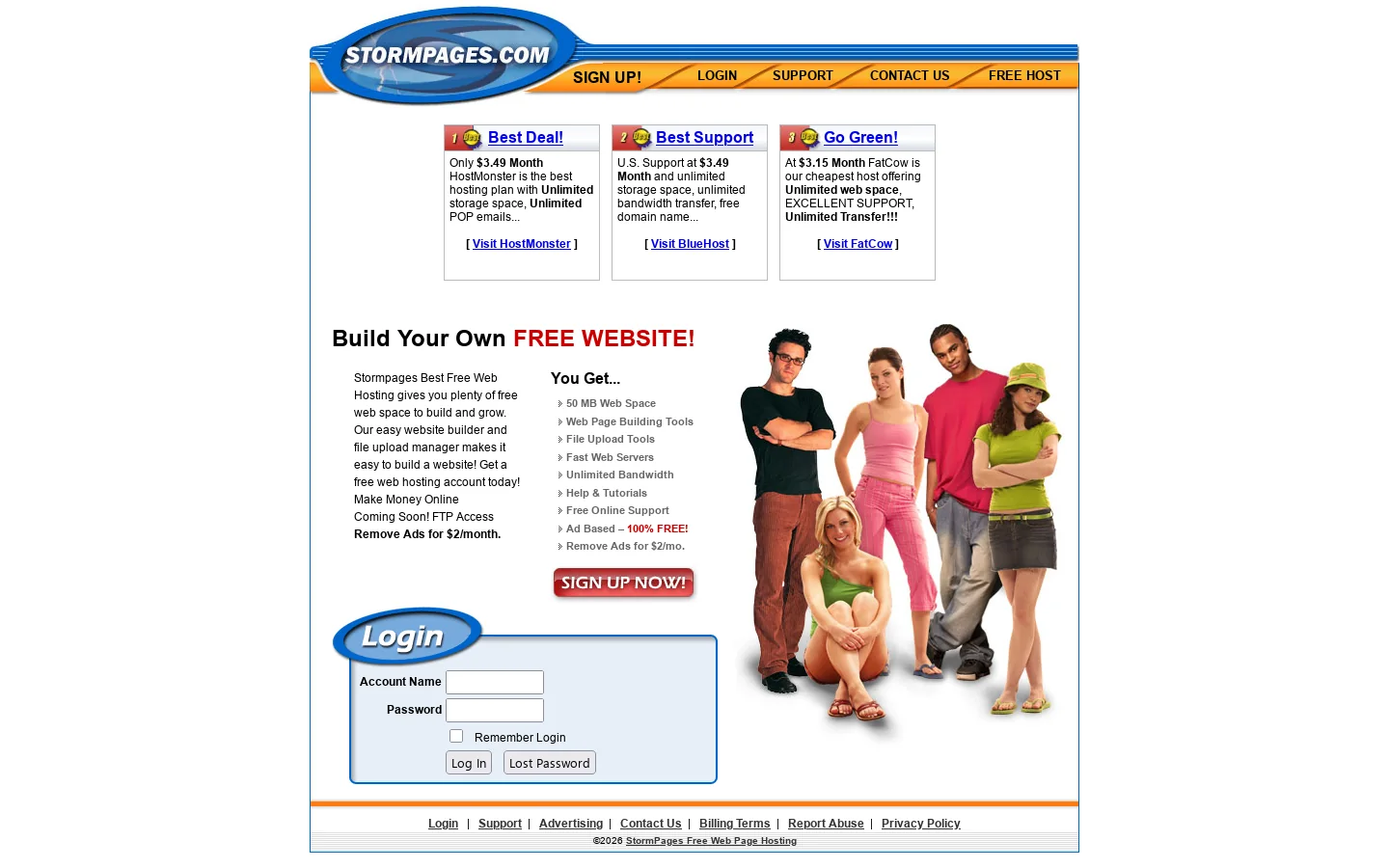Free Web Hosting by StormPages - Web Sites and Free Pages 首页截图