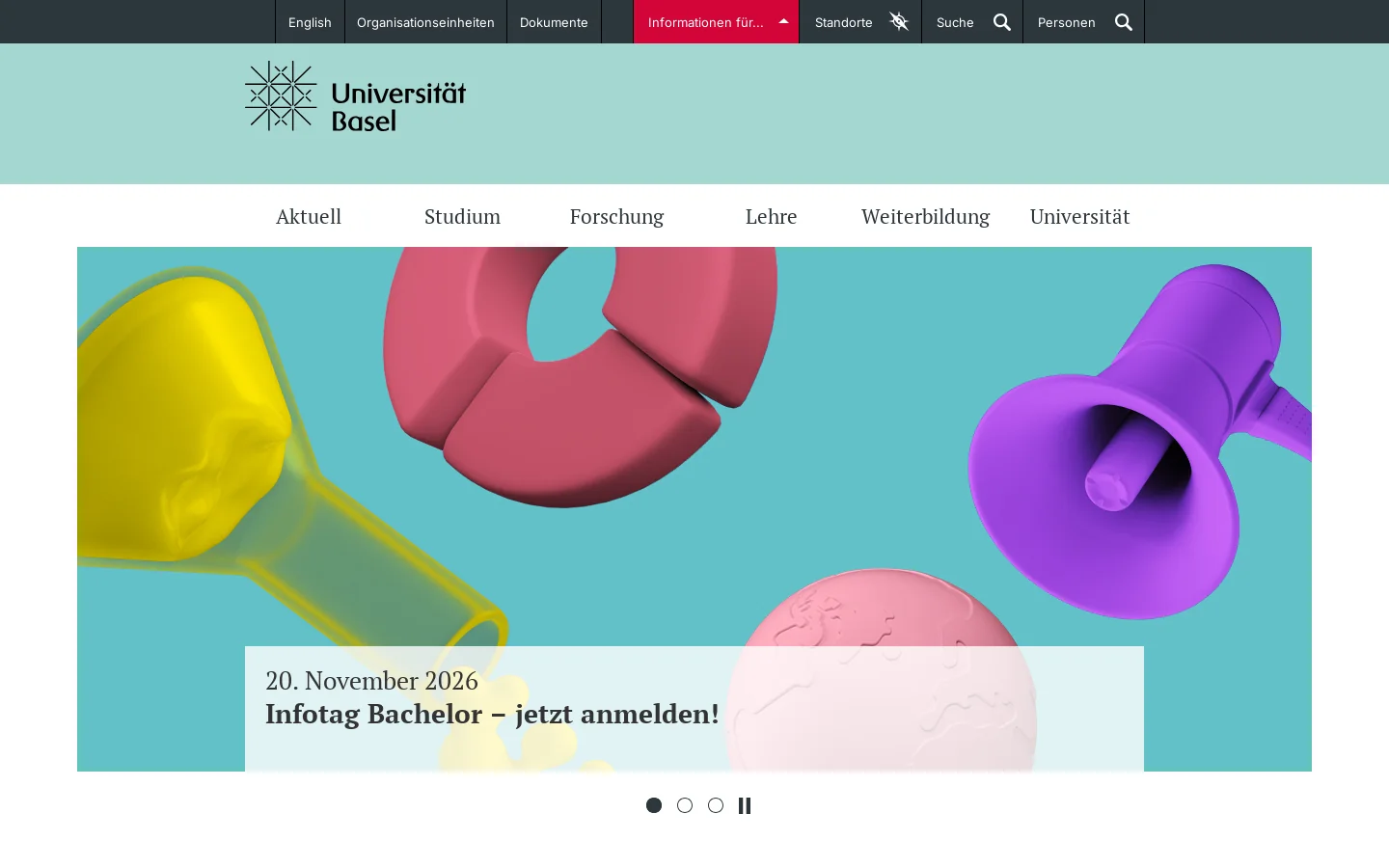Universität Basel | Universität Basel 首页截图