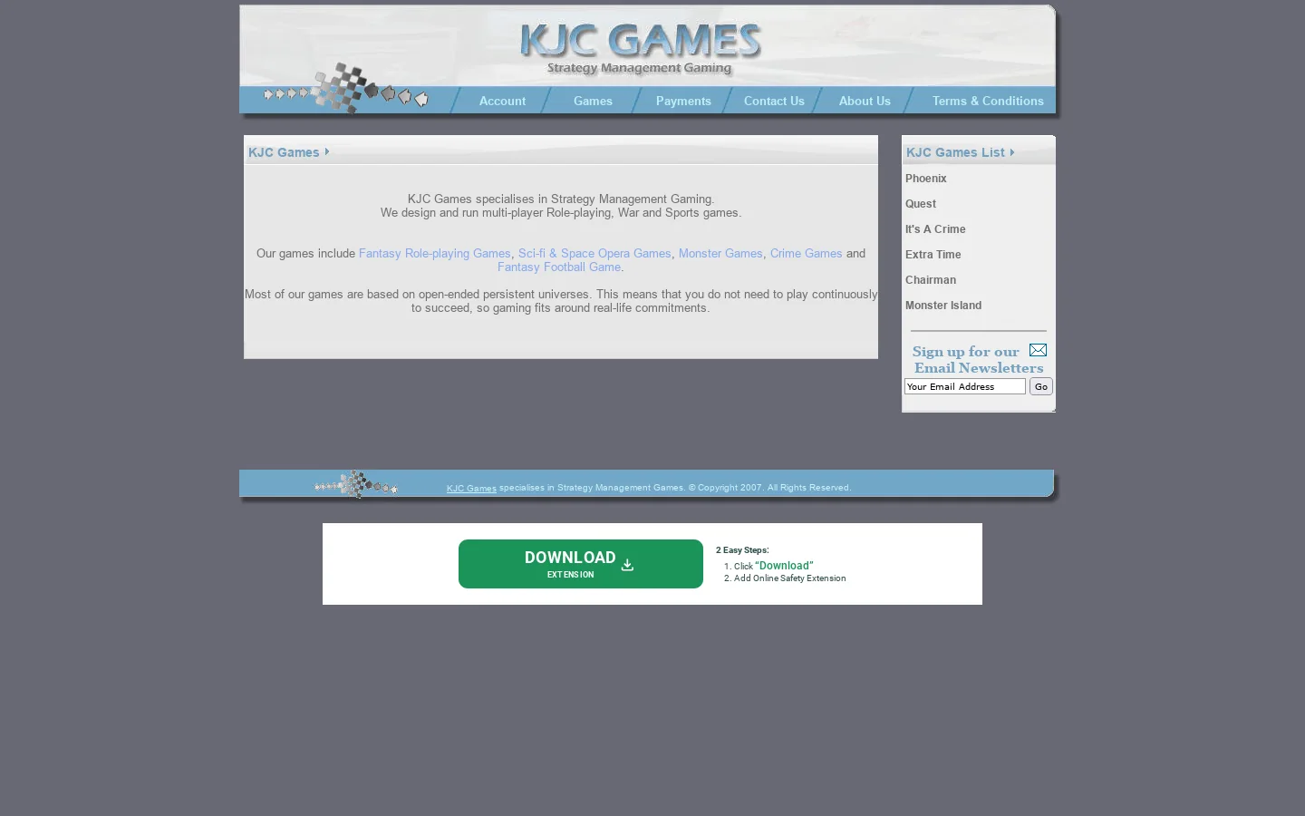KJC Games 首页截图