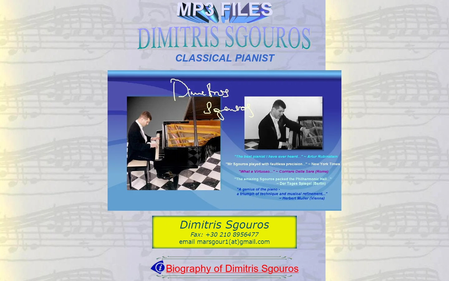 MP3 Files DIMITRIS SGOUROS Classical Pianist 首页截图
