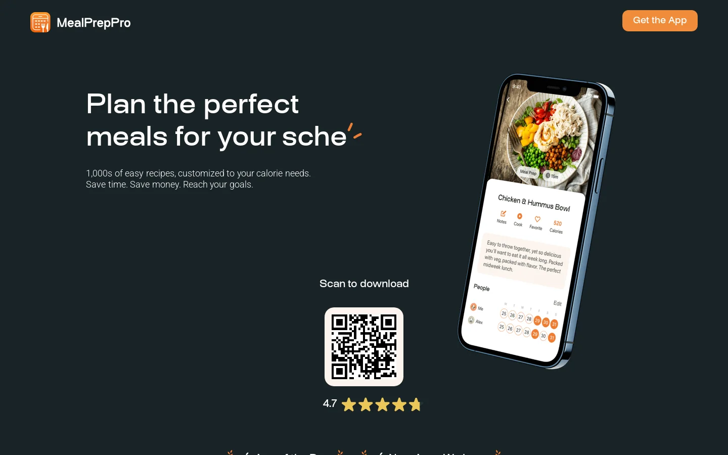 MealPrepPro The #1 Meal Prep App 首页截图