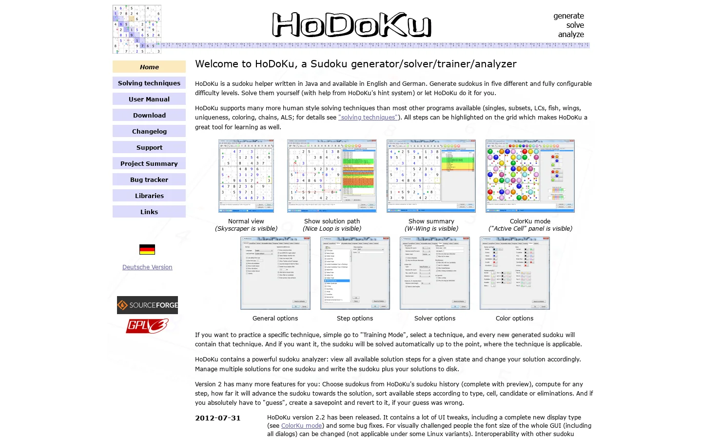 HoDoKu 首页截图