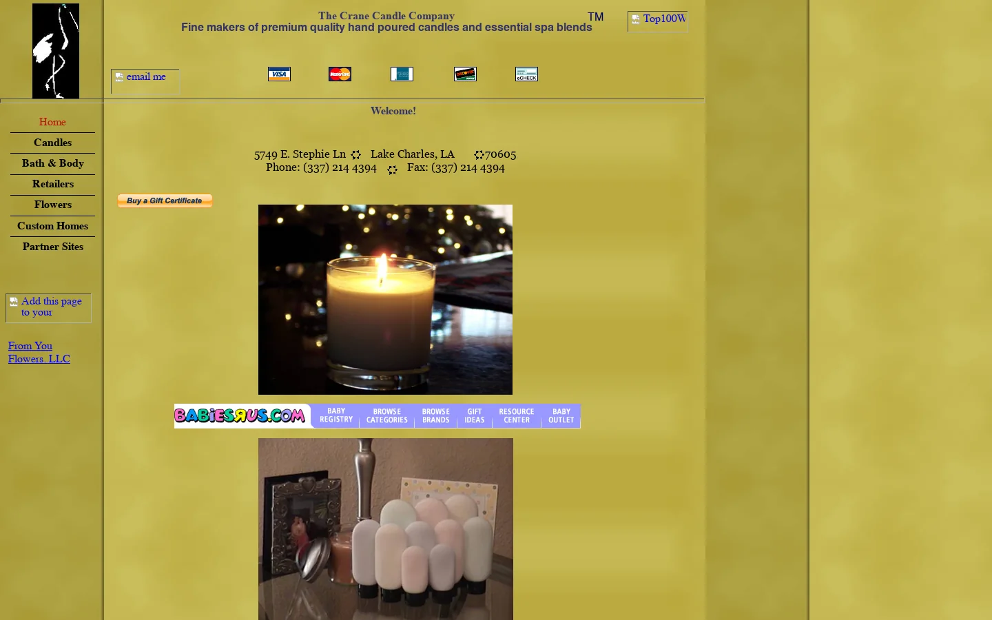 The Crane Candle Co. 首页截图