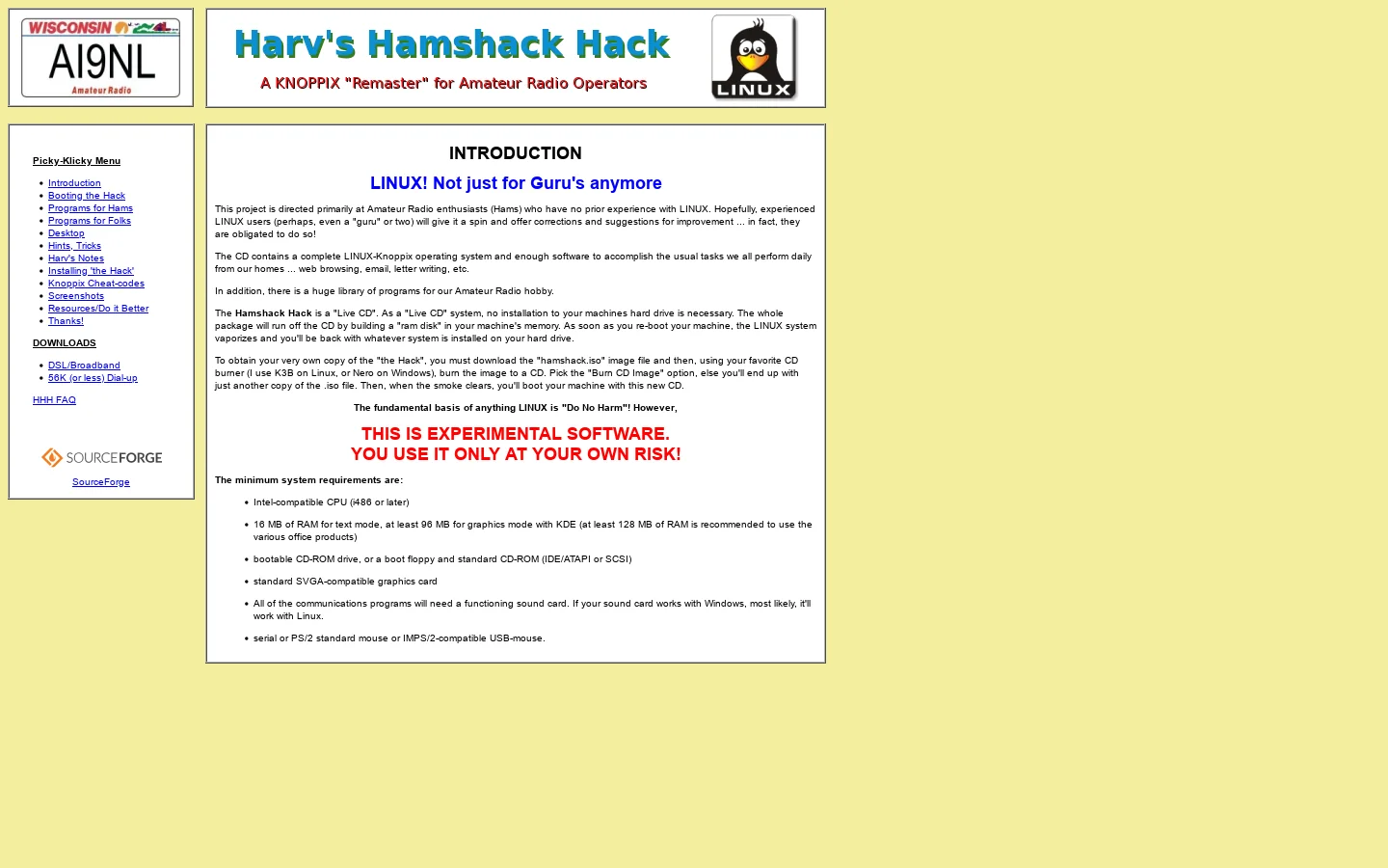 AI9NL - Harv's Hamshack Hack 首页截图