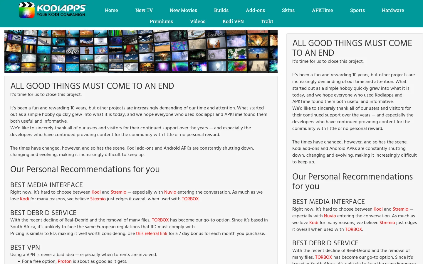 Kodi Streaming Companion 首页截图