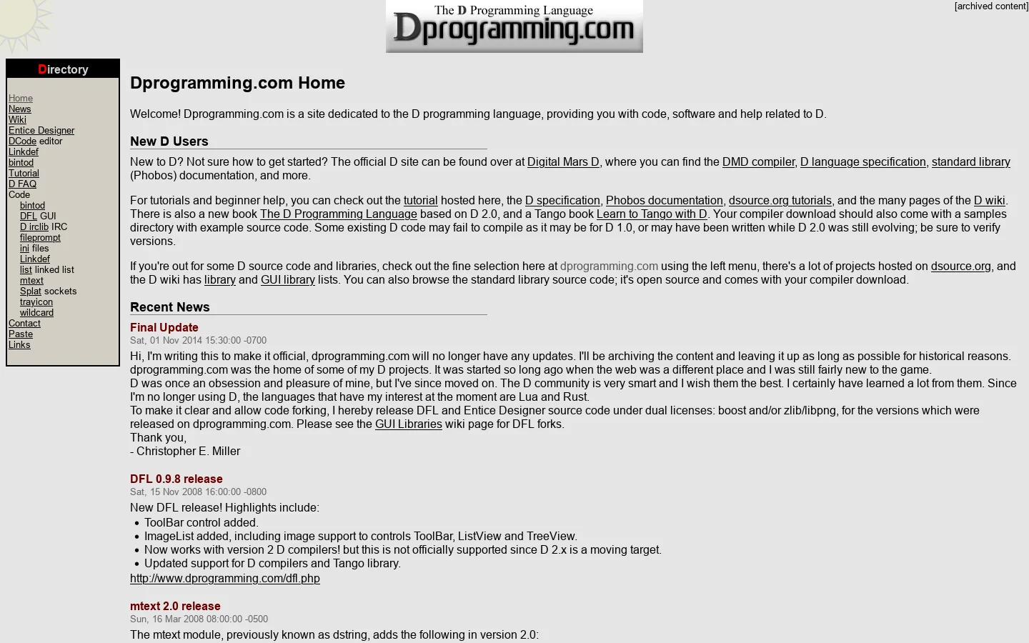 Dprogramming.com 首页截图