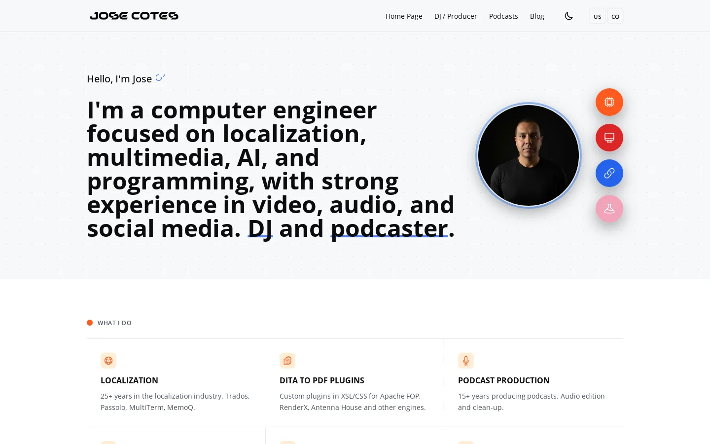 Jose Cotes 首页截图