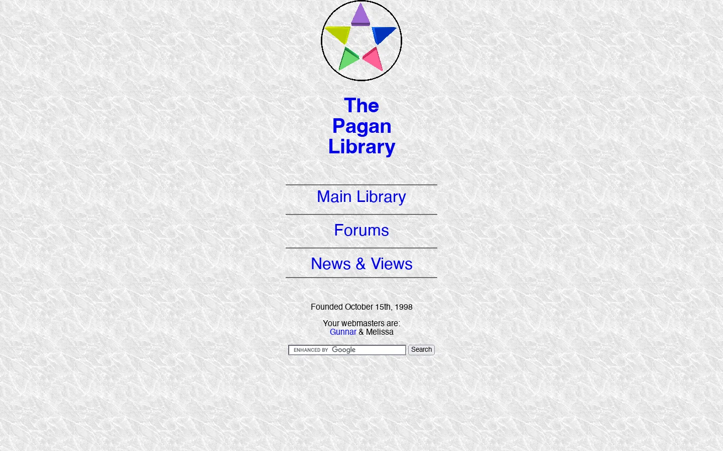 Welcome to The Pagan Library 首页截图