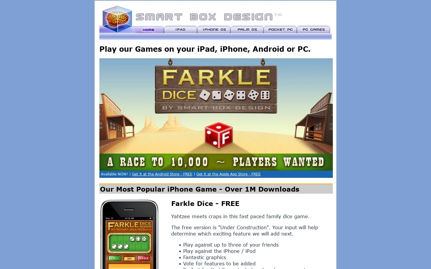 Fantastic iPad, iPhone, iPod Touch, Palm and Windows Mobile Games by Smart Box Design 首页截图