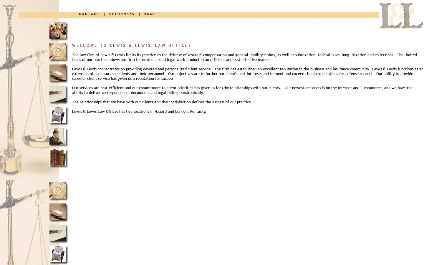 Lewis and Lewis Law Offices Home Page 首页截图