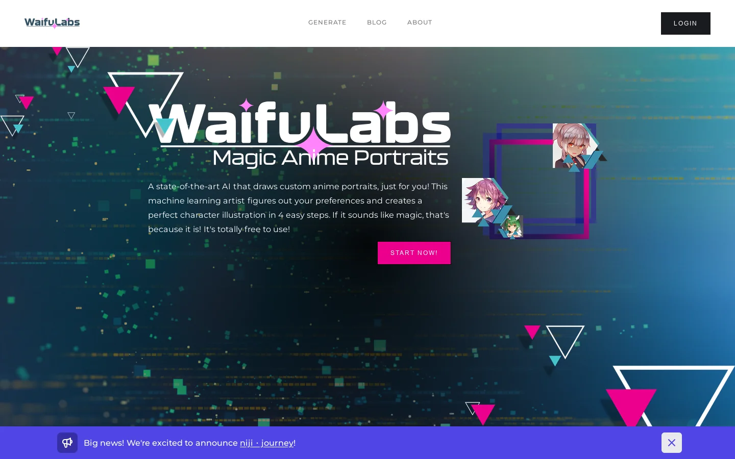 Waifu Labs 首页截图