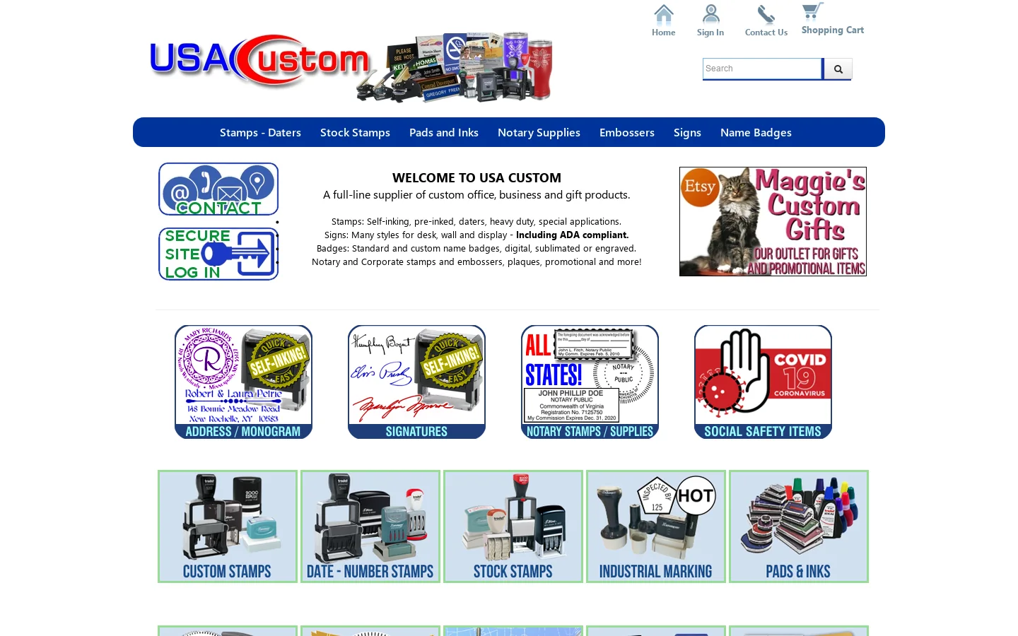 USA Custom Signs and Stamps 首页截图