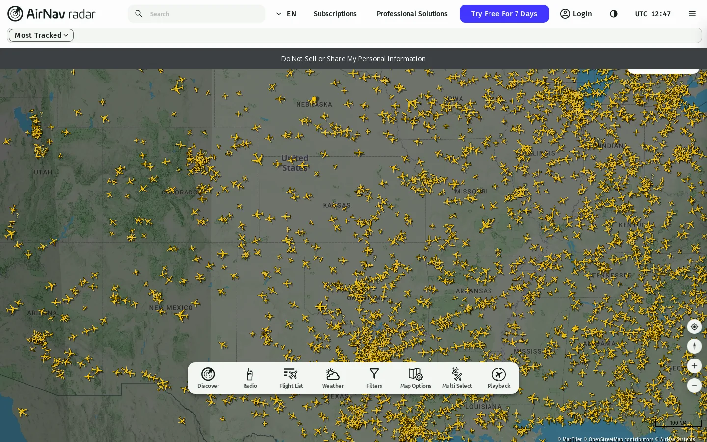 AirNav Radar 首页截图