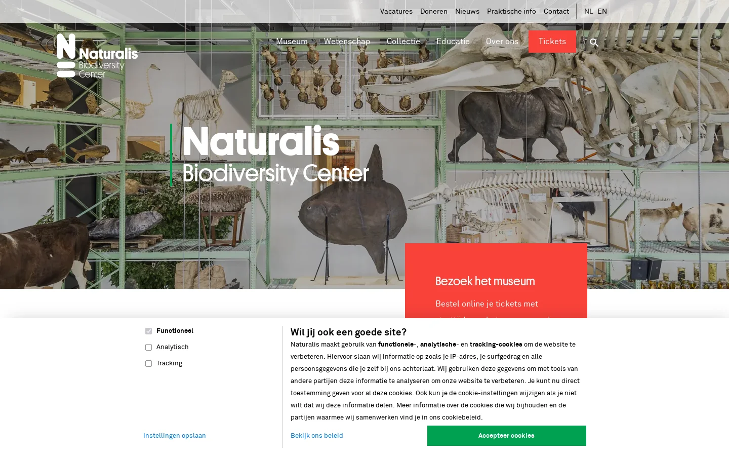 Naturalis Biodiversity Center 首页截图