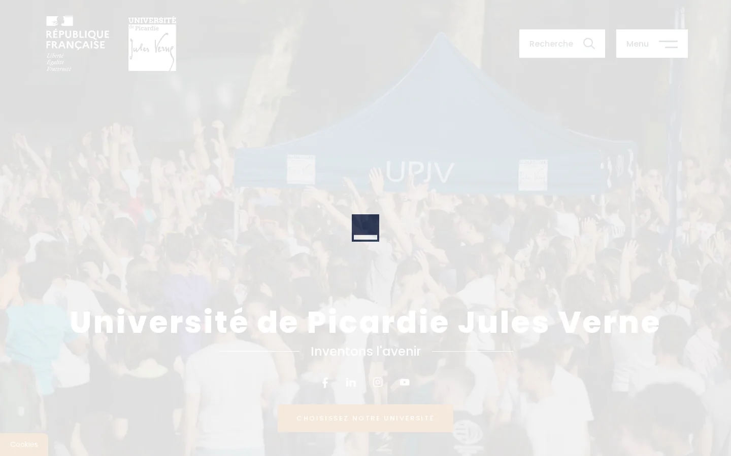 Université de Picardie Jules Verne | UPJV 首页截图