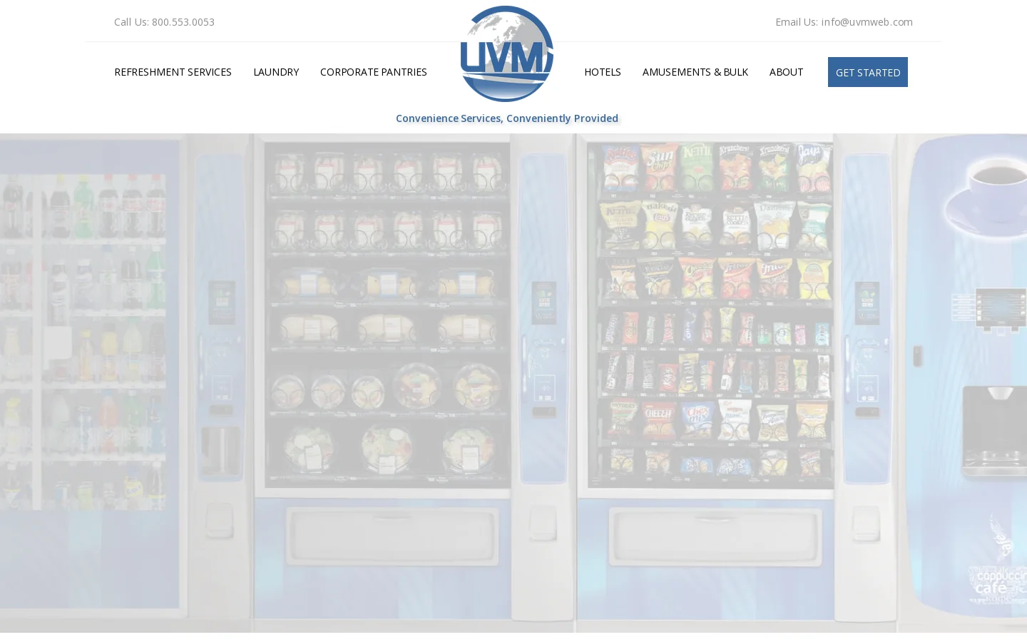 Vending Machines & Laundry Services | Universal Vending Management 首页截图