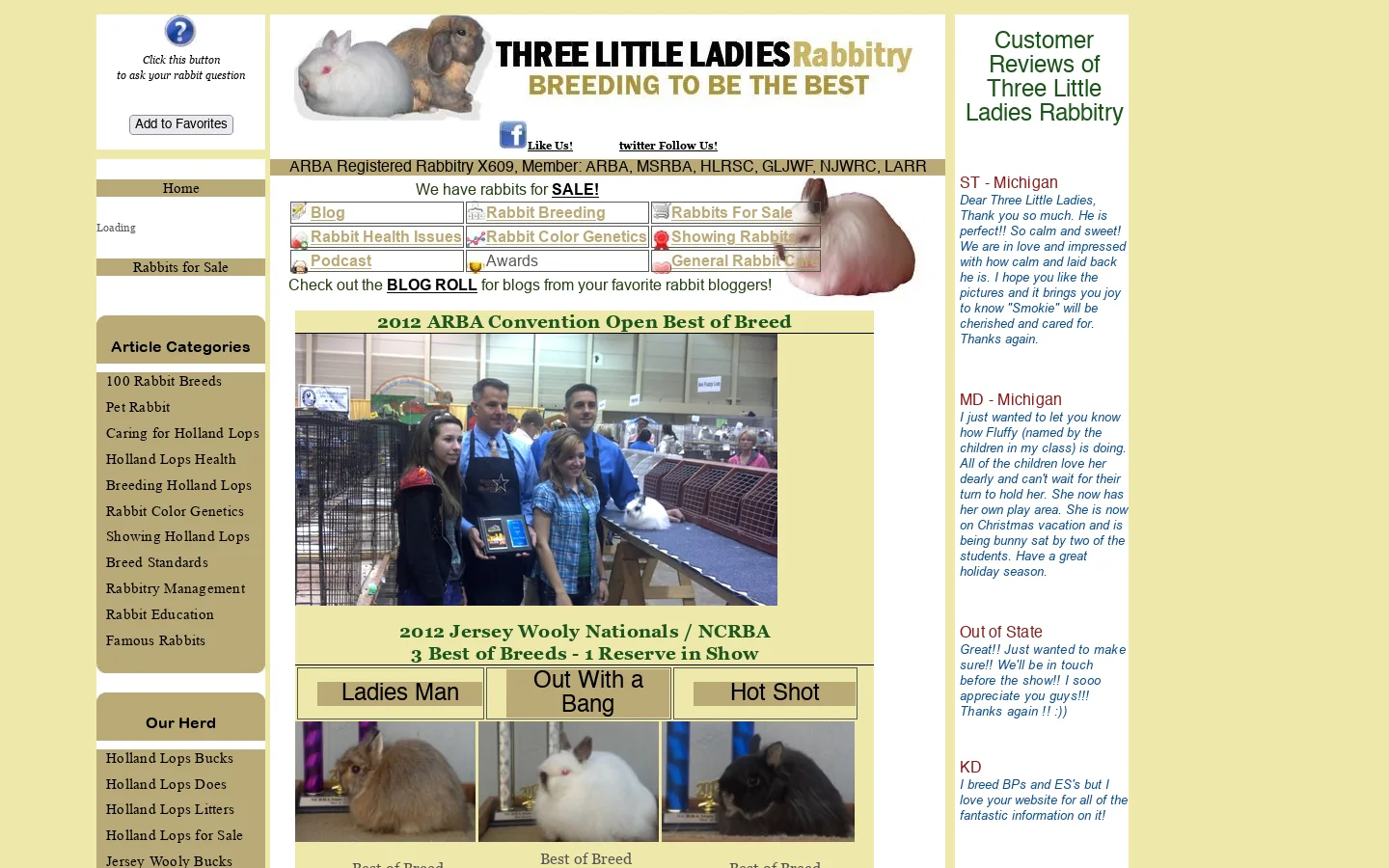 Holland Lops and Jersey Woolies by Three Little Ladies Rabbitry 首页截图
